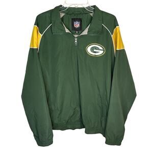 Vintage 90s NFL Green Bay Packers Quarter Zip Pullover Jacket Size Large
